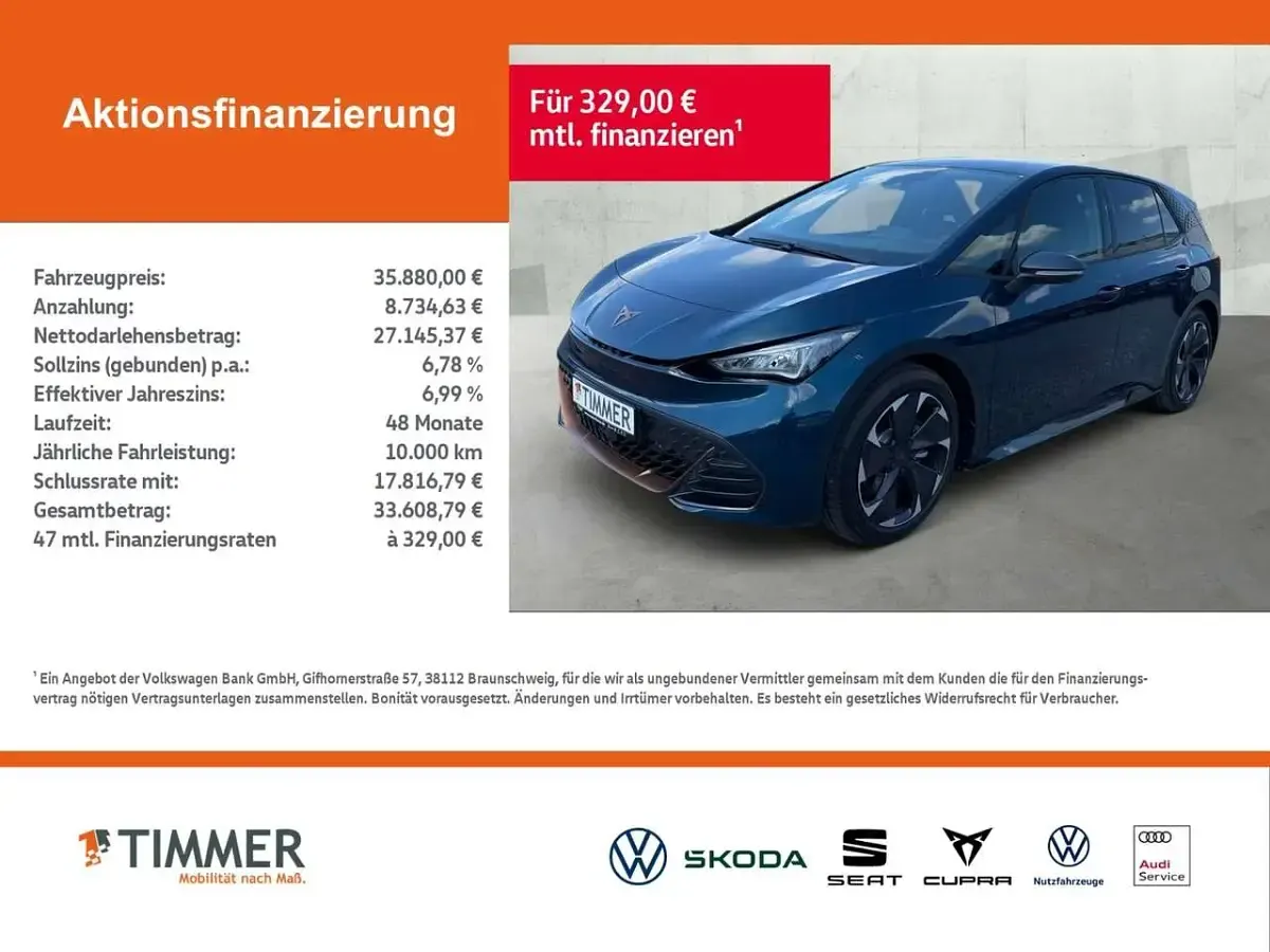Neu Cupra Born e-Boost 150 kW (204 PS) 2026 Aurora blue metallic Kleinwagen