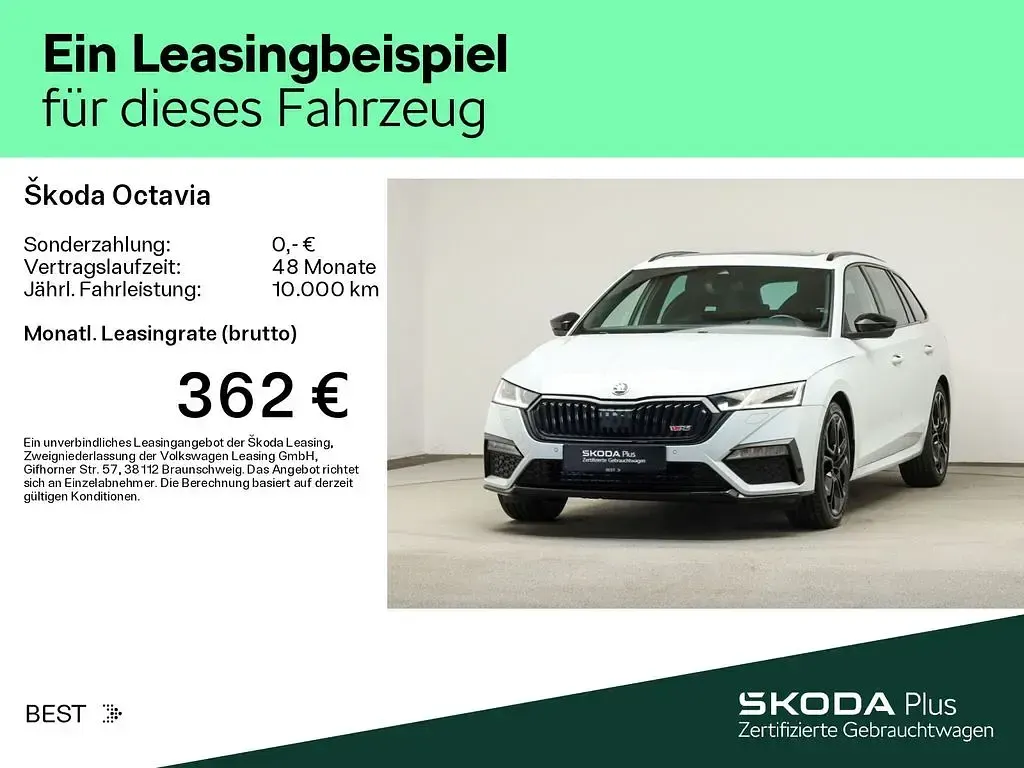 Gebraucht Skoda Octavia RS 200 PS (147 kW) 2023 Moonweiß perleffekt/moonweiss metallic (metallic) Kombi