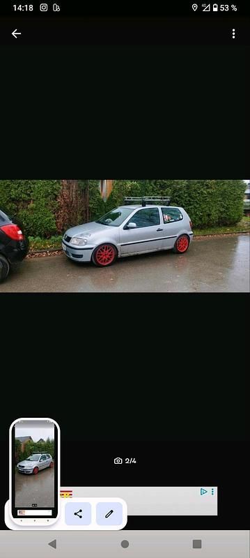 Silber Gebraucht 2000 VW Polo Abholung | 799 € - Bild 1/4