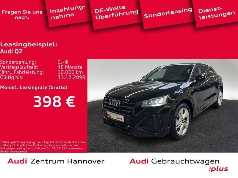 Mythosschwarz metallic Gebraucht 2023 Audi Q2 S-Line SUV | 28.850 € (Fairer Preis) - Bild 1/4