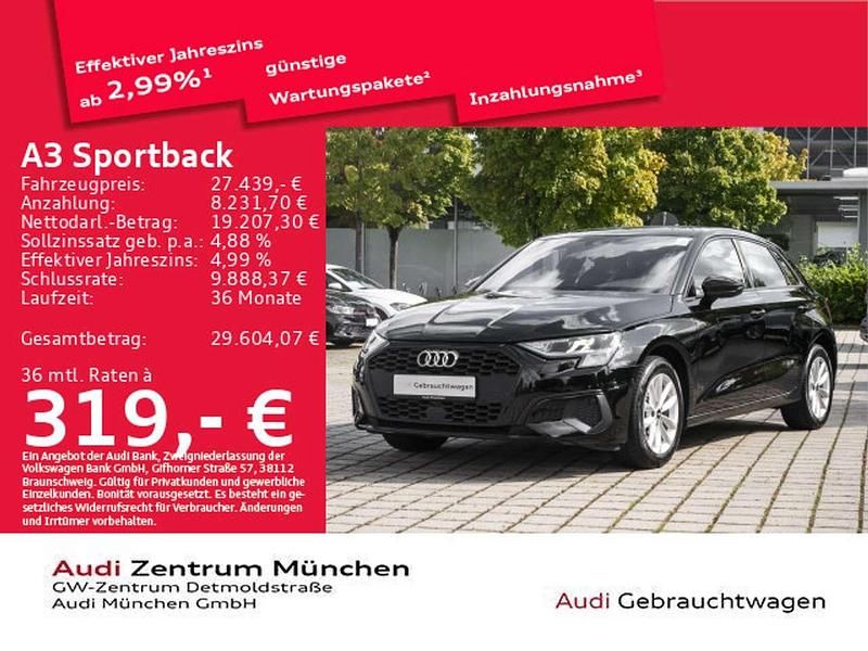 Brillantschwarz Gebraucht 2021 Audi A3 S-Line Limousine | 27.439 € (Fairer Preis) - Bild 1/2