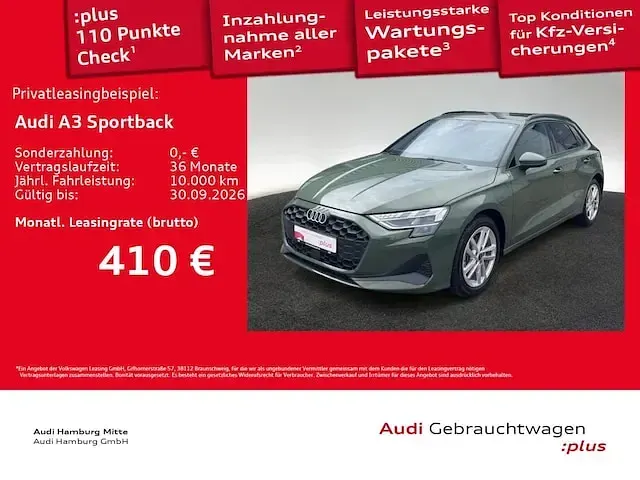 Gebraucht Audi A3 Sportback e-tron Comfort 204 PS (150 kW) 2025 Distriktgrün metallic Kleinwagen