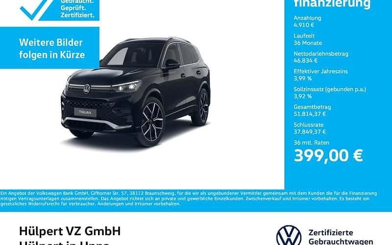 Grenadillschwarz metallic Gebraucht 2025 VW Tiguan R-line SUV | 51.744 € (Fairer Preis) - Bild 1/4