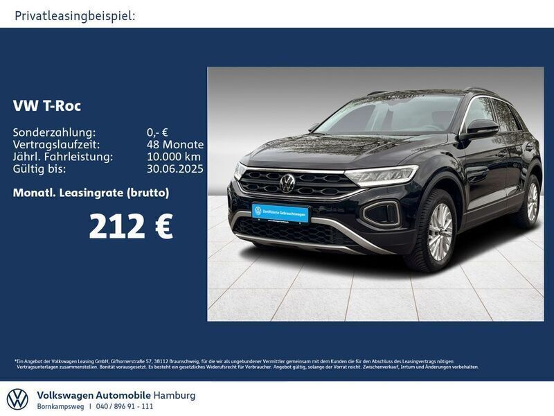 Schwarz Gebraucht 2024 VW T-Roc Life SUV | 24.444 € (Fairer Preis) - Bild 1/3