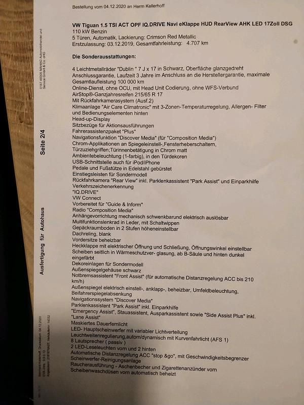 Rot Gebraucht 2019 VW Tiguan IQ Drive SUV | 20.500 € (Guter Preis) - Bild 1/4