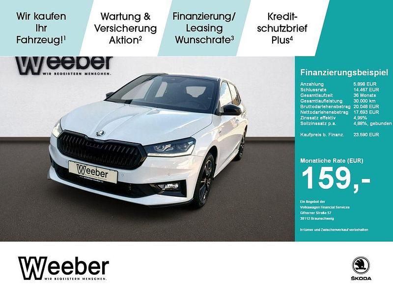 Weiß Gebraucht 2025 Skoda Fabia Monte Carlo Limousine | 23.590 € (Fairer Preis) - Bild 1/4