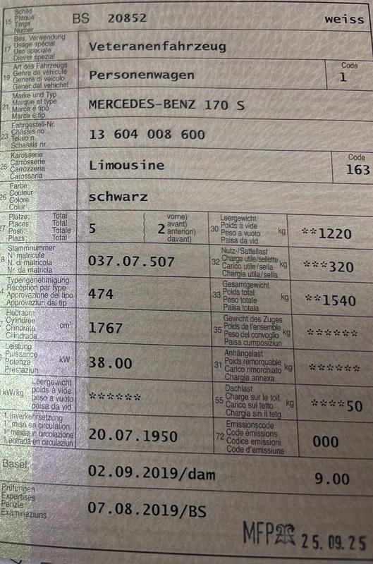 Gebraucht Mercedes 170 70 PS (51 kW) 1950 Schwarz Coupé