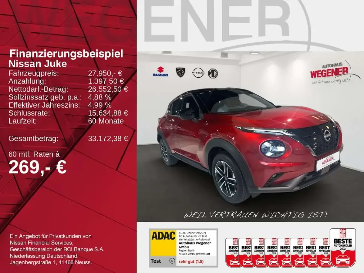Neu Nissan Juke 360º 143 PS (105 kW) 2026 Rot SUV