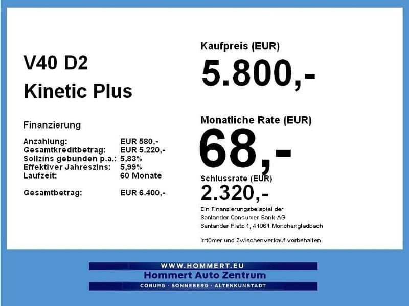 Gebraucht Volvo V40 Kinetic 114 PS (83 kW) 2013 Silber Limousine