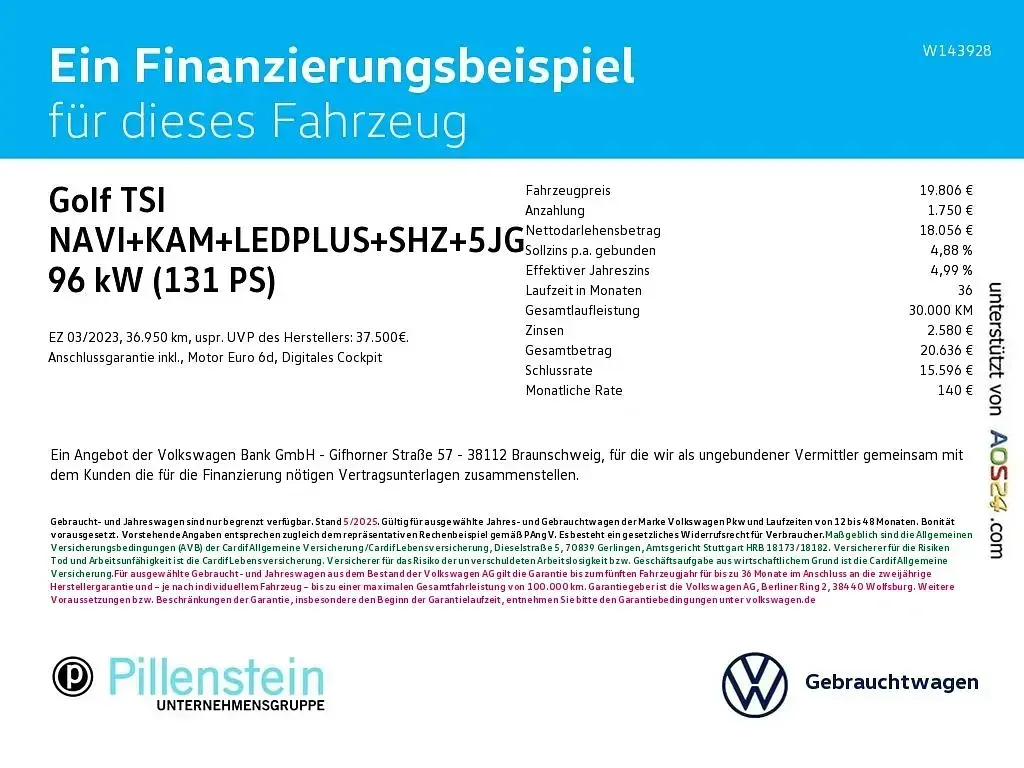 Gebraucht VW Golf VIII Life 131 PS (96 kW) 2023 Grau Limousine