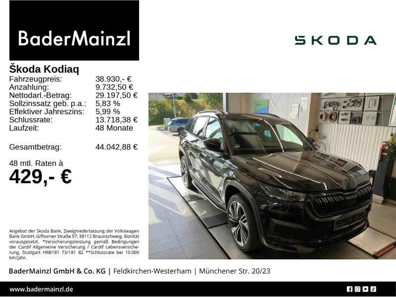 Schwarz Gebraucht 2022 Skoda Kodiaq SportLine SUV | 38.930 € (Teuer) - Bild 1/3