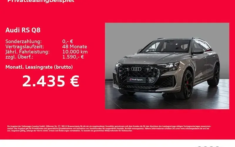 Neu Audi RS Q8 Performance 640 PS (470 kW) 2026 Silber SUV