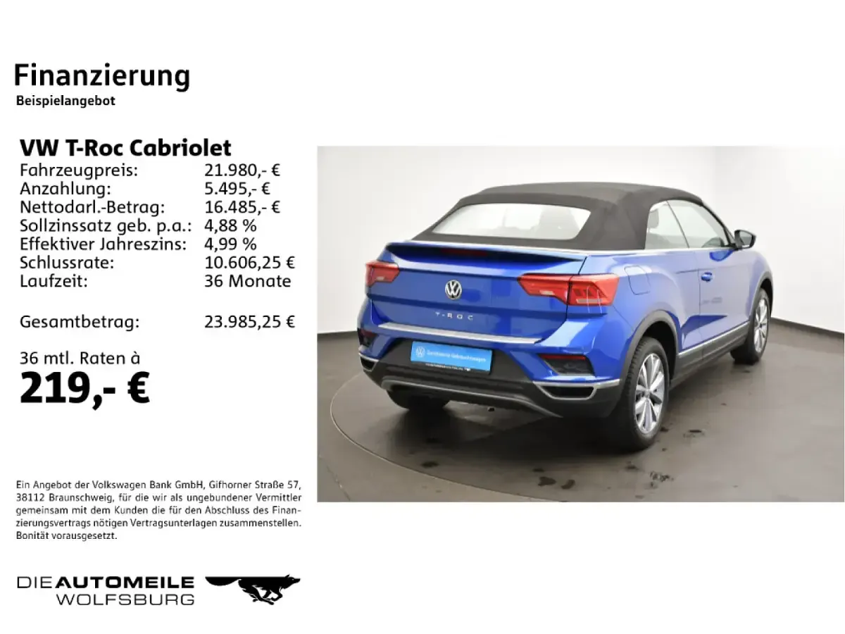 Gebraucht VW T-Roc Cabriolet Style 150 PS (110 kW) 2020 Cabrio