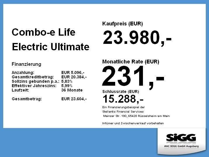 Gebraucht Opel Combo-e Life Ultimate 100 kW (136 PS) 2023 Schwarz Van / Kleinbus