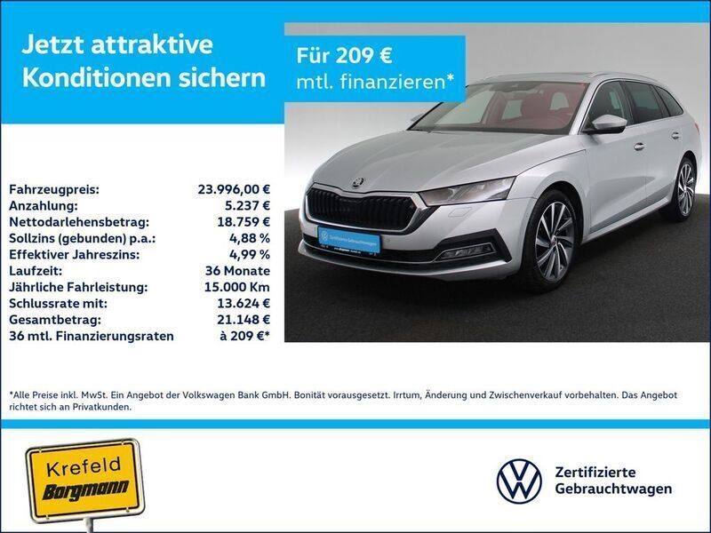 Silber / brillantsilber Gebraucht 2021 Skoda Octavia Style Kombi | 23.996 € (Fairer Preis) - Bild 1/4