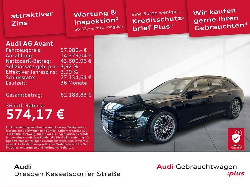 Schwarz Gebraucht 2025 Audi A6 Design Kombi | 57.980 € (Superpreis) - Bild 1/4