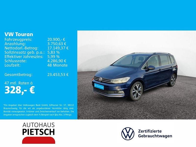 Blau Gebraucht 2020 VW Touran Highline Van / Kleinbus | 20.900 € (Fairer Preis) - Bild 1/4