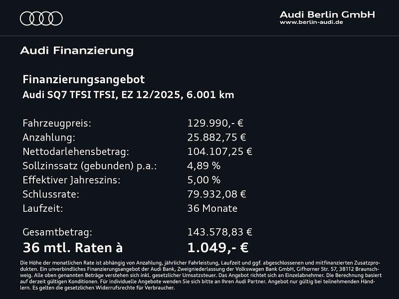 Gebraucht Audi SQ7 Ambiente 507 PS (372 kW) 2025 Mythosschwarz metallic SUV