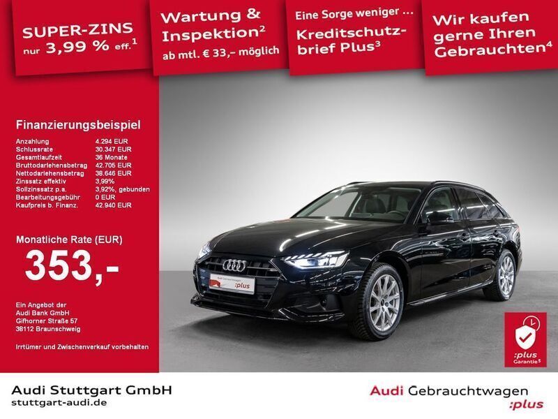 Mythosschwarz metallic Gebraucht 2024 Audi A4 Advanced Plus Kombi | 42.940 € - Bild 1/2