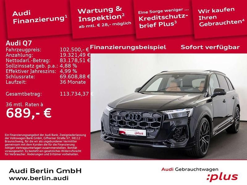 Mythosschwarz metallic Gebraucht 2025 Audi Q7 S-Line SUV | 102.500 € - Bild 1/3