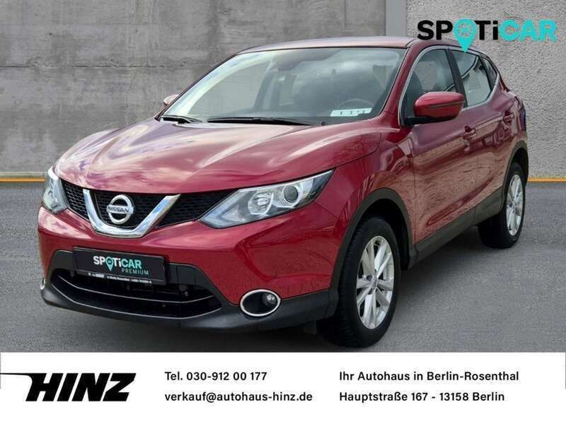 New red (m) (rot) (metallic) Gebraucht 2017 Nissan Qashqai Acenta SUV | 13.590 € (Guter Preis) - Bild 1/4