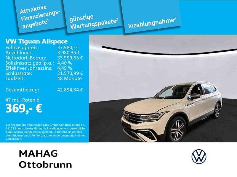 Weiß Gebraucht 2022 VW Tiguan Allspace Elegance SUV | 37.980 € (Fairer Preis) - Bild 1/2