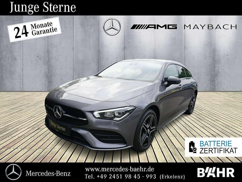 lack mountaingrau Gebraucht 2021 Mercedes CLA250e Shooting Brake AMG Kombi | 23.450 € (Guter Preis) - Bild 1/4