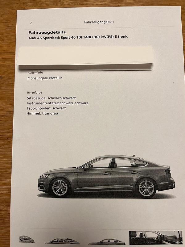 Gebraucht Audi A5 Sportback Sport 190 PS (139 kW) 2019 Grau Kleinwagen