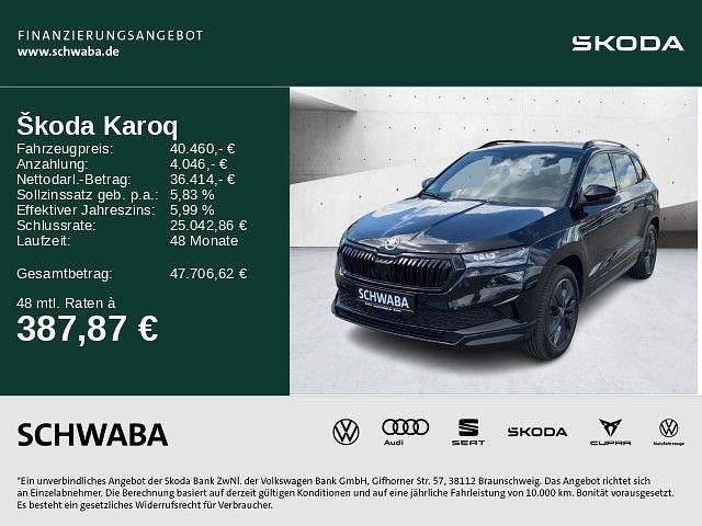 Schwarz Gebraucht 2025 Skoda Karoq SportLine SUV | 40.460 € (Fairer Preis) - Bild 1/4