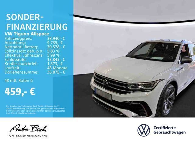 Weiß (pure white) Gebraucht 2022 VW Tiguan Allspace R-line SUV | 38.940 € (Fairer Preis) - Bild 1/4