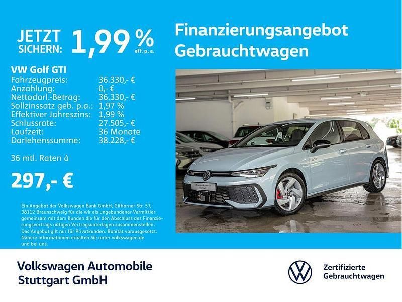 Crystal ice blue metallic Gebraucht 2024 VW Golf VIII GTI Limousine | 36.330 € (Superpreis) - Bild 1/4