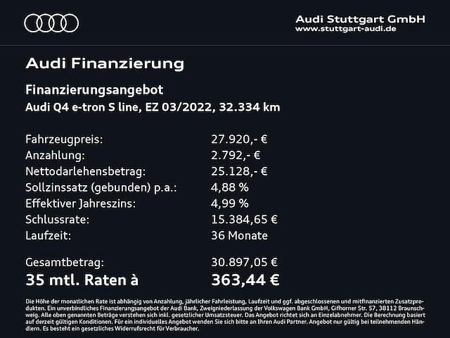 Gebraucht Audi Q4 e-tron Ambiente 125 kW (170 PS) 2022 Geysirblau metallic SUV