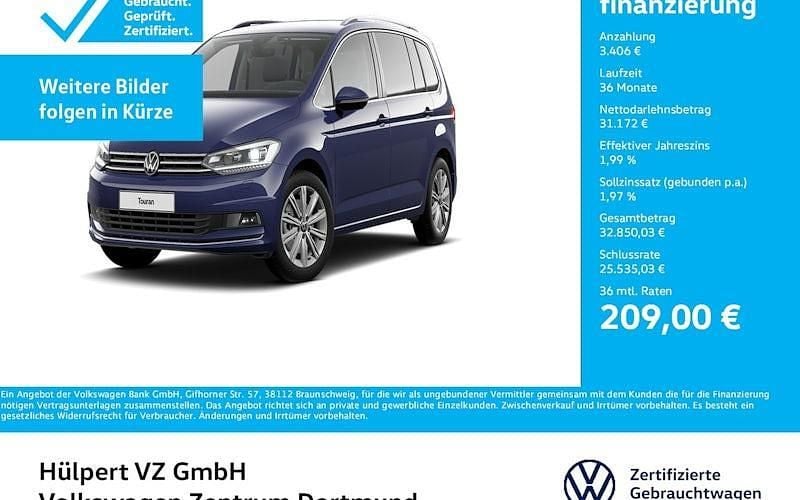 Atlantik blue metallic Gebraucht 2024 VW Touran Highline Van / Kleinbus | 34.375 € (Fairer Preis) - Bild 1/4