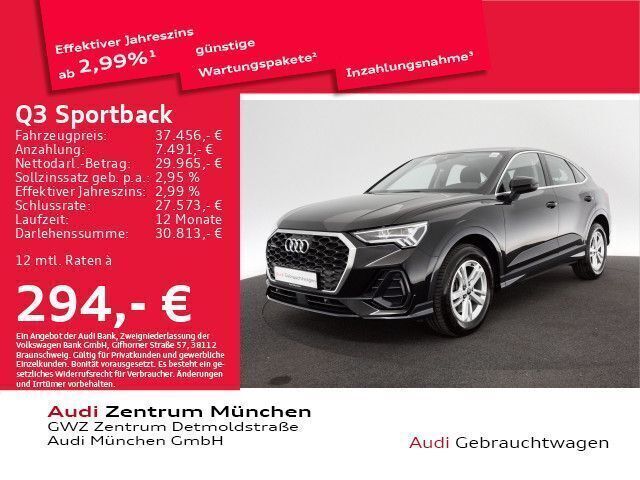 Mythosschwarz metallic Gebraucht 2022 Audi Q3 Sportback Ambiente SUV | 39.772 € (Fairer Preis) - Bild 1/2