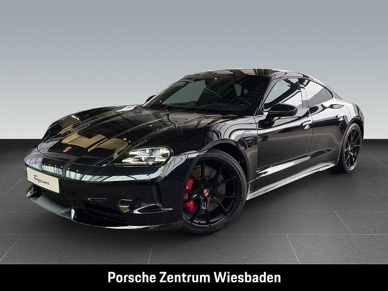 Tiefschwarzmetallic (metallic) Neu 2025 Porsche Taycan Limousine | 176.517 € - Bild 1/4