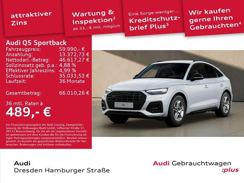 Gletscherweiß metallic Gebraucht 2024 Audi Q5 Advanced Plus SUV | 59.990 € - Bild 1/2