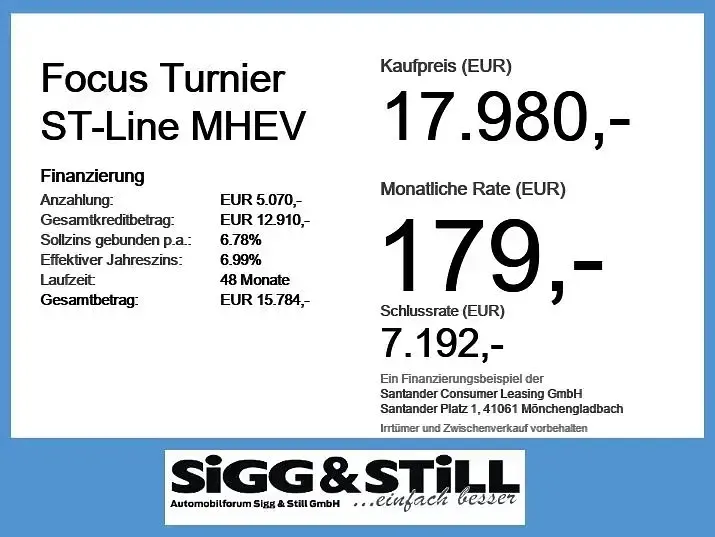 Gebraucht Ford Focus ST-Line 125 PS (91 kW) 2024 Obsidianschwarz metallic Kombi