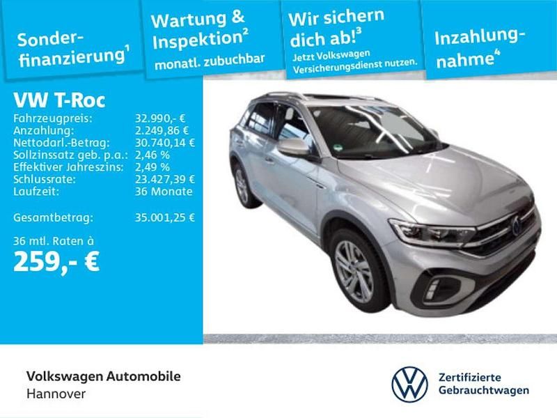 Pyritsilber metallic Gebraucht 2024 VW T-Roc R-line SUV | 32.990 € (Teuer) - Bild 1/3