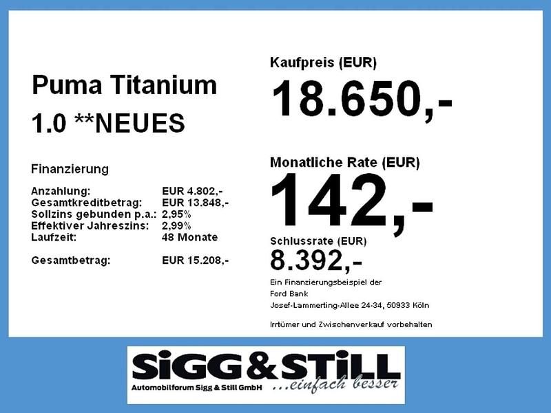Gebraucht Ford Puma Titanium 125 PS (91 kW) 2024 Weiß Limousine