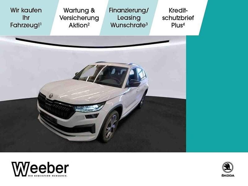 Moonweiss (metallic) Gebraucht 2021 Skoda Kodiaq SportLine SUV | 29.480 € (Fairer Preis) - Bild 1/4