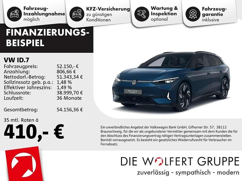 Aquamarinblau metallic Gebraucht 2025 VW ID.7 GTX Kombi | 52.150 € (Guter Preis) - Bild 1/3