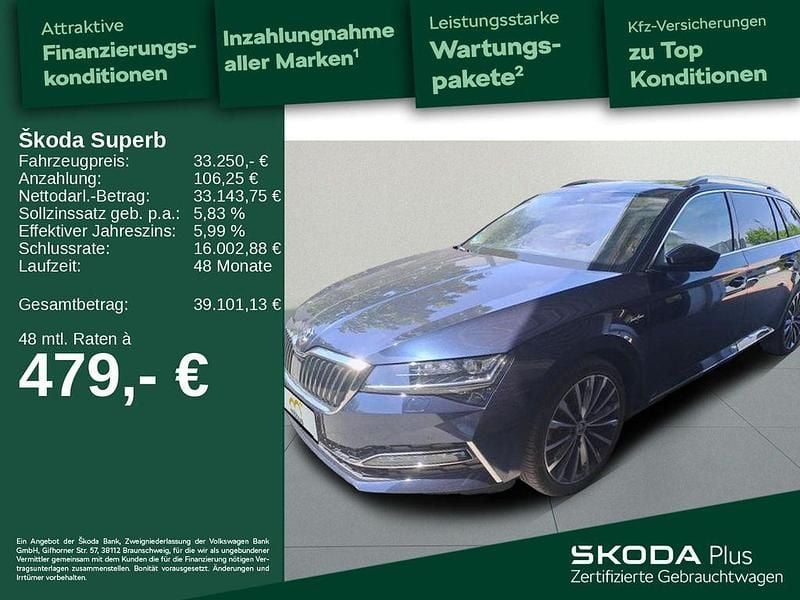 Blau Gebraucht 2021 Skoda Superb LAURIN & KLEMENT Kombi | 33.250 € (Guter Preis) - Bild 1/4