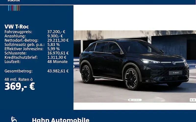 Neu VW T-Roc Cabriolet R-line 150 PS (110 kW) 2026 Schwarz SUV