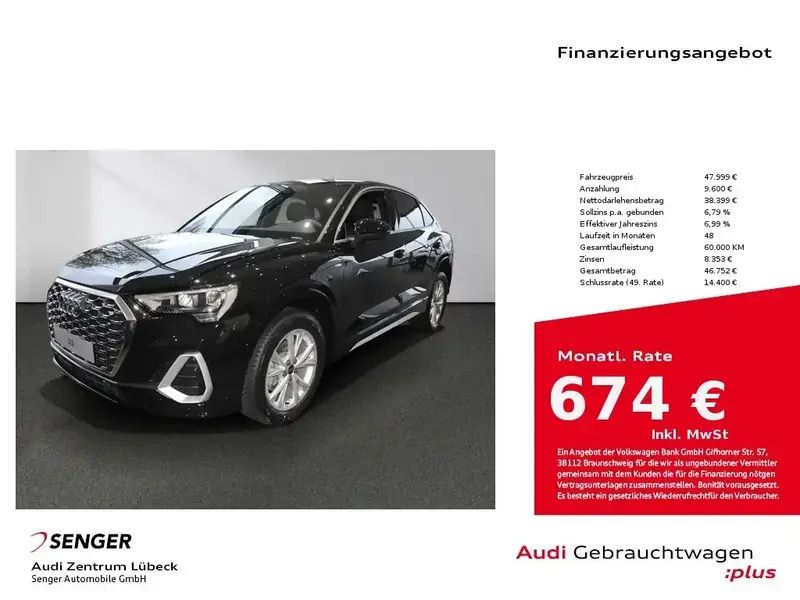 Schwarz Gebraucht 2025 Audi Q3 Sportback S-Line SUV | 46.890 € (Fairer Preis) - Bild 1/1