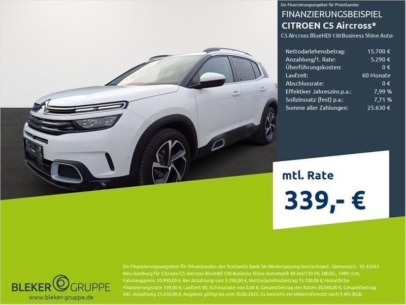 Polar weiß Gebraucht 2022 Citroën C5 Aircross Business Class SUV | 20.990 € (Superpreis) - Bild 1/3