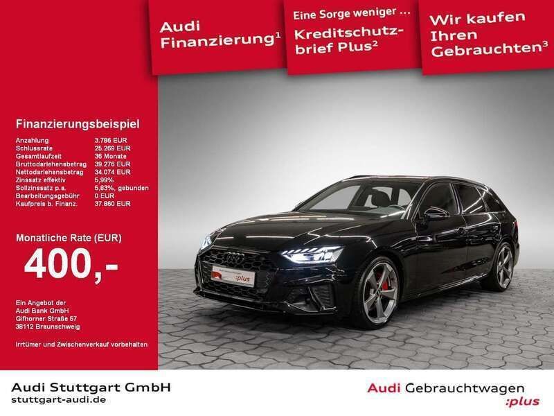 Mythosschwarz metallic Gebraucht 2022 Audi A4 S-Line Kombi | 38.250 € (Fairer Preis) - Bild 1/2