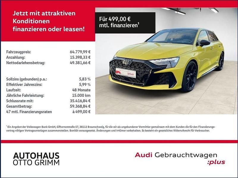 Gebraucht Audi RS3 Sportback Ambiente 400 PS (294 kW) 2025 Pythongelb metallic Kleinwagen