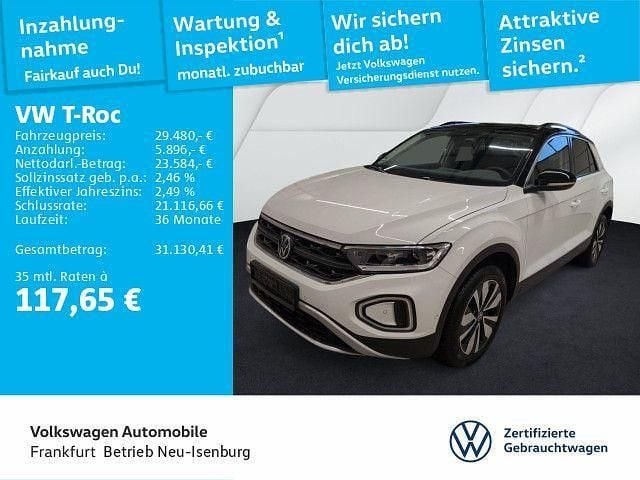 Pure white/schwarz Gebraucht 2025 VW T-Roc Goal SUV | 29.480 € (Superpreis) - Bild 1/4