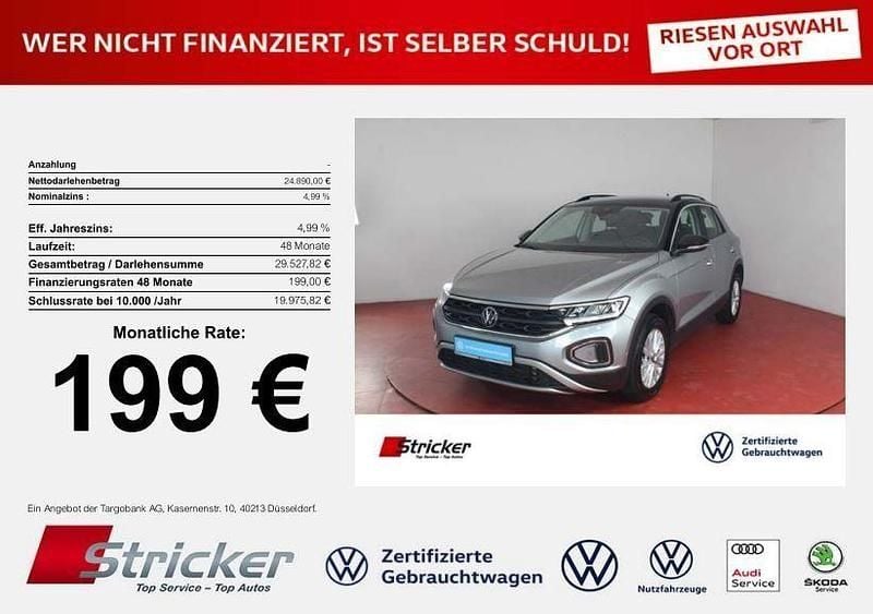 Pyritsilber metallic (metallic) Gebraucht 2024 VW T-Roc Life SUV | 23.949 € (Superpreis) - Bild 1/4