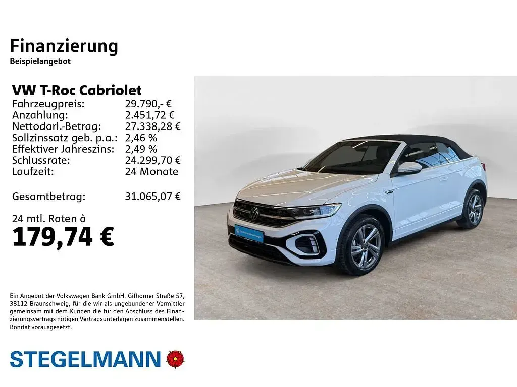 Gebraucht VW T-Roc Cabriolet R-line 150 PS (110 kW) 2025 Weiß Cabrio